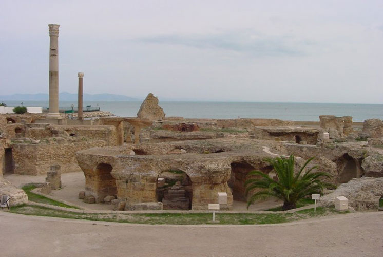ruins at carthage, tunisia